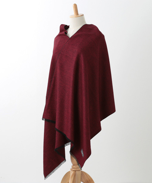 Jubilee Fabric(ジュビリーファブリック)の「ラナウール ヘリンボーン 大判ストール(マフラー・レディース・ネイビー/ブラウン/グレー/レッド・FREE)」の5枚目の写真