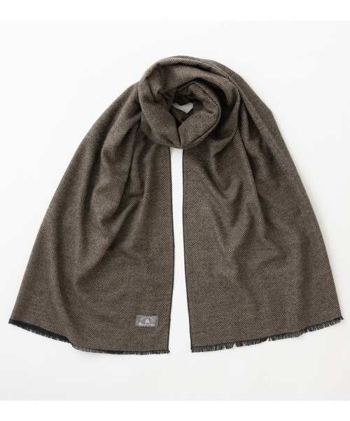 Jubilee Fabric(ジュビリーファブリック)の「ラナウール ヘリンボーン 大判ストール(マフラー・レディース・ネイビー/ブラウン/グレー/レッド・FREE)」の13枚目の写真