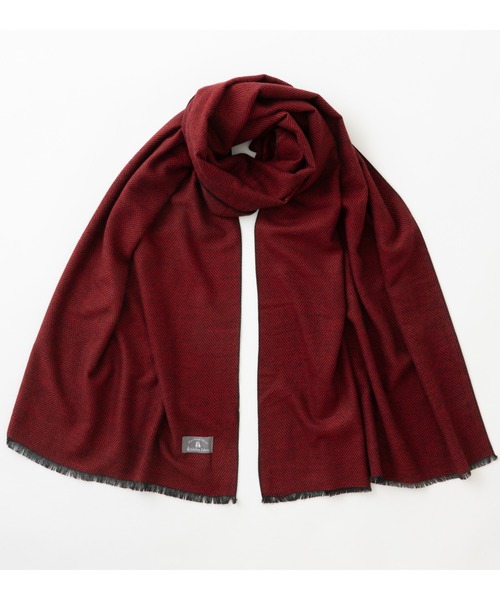 Jubilee Fabric(ジュビリーファブリック)の「ラナウール ヘリンボーン 大判ストール(マフラー・レディース・ネイビー/ブラウン/グレー/レッド・FREE)」の11枚目の写真