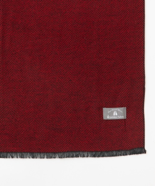 Jubilee Fabric(ジュビリーファブリック)の「ラナウール ヘリンボーン 大判ストール(マフラー・レディース・ネイビー/ブラウン/グレー/レッド・FREE)」の10枚目の写真