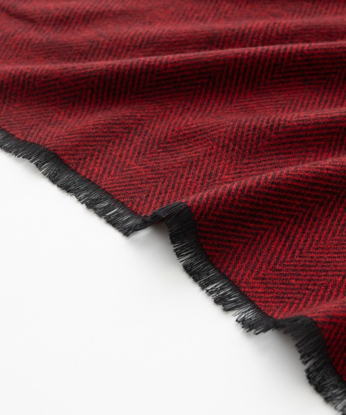 Jubilee Fabric(ジュビリーファブリック)の「ラナウール ヘリンボーン 大判ストール(マフラー・レディース・ネイビー/ブラウン/グレー/レッド・FREE)」の9枚目の写真