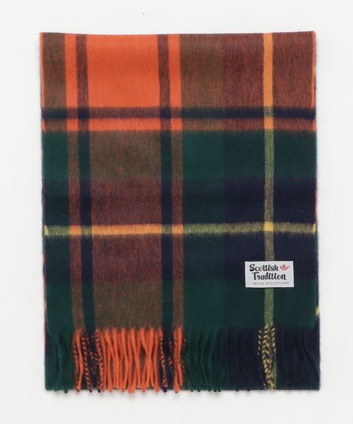 Scotish Tradition(スコティッシュトラディション)の「SCOTISH TRADITON/スコティッシュトラディション スカーフ(マフラー・レディース・ネイビー/ブラウン/オレンジ/グリーン・FREE)」の5枚目の写真