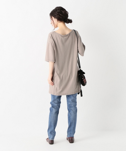 SLOBE IENA(スローブイエナ)の「フリンジチュニックTシャツ◆(Tシャツ/カットソー・レディース・ブラック/ベージュ・FREE)」の4枚目の写真