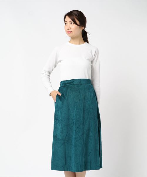 STYLEBLOCK（スタイルブロック）の「ベロアサスペンダー付きスカートジャンパースカート（スカート・レディース・ブラック/ブラウン/グリーン/キャメル・M）」の7枚目の写真