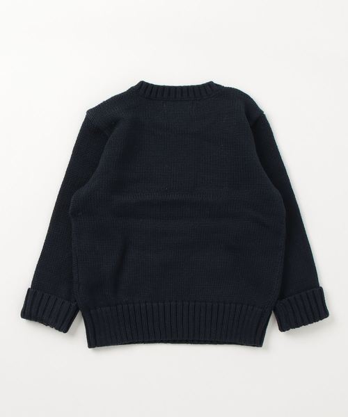 ポロ ラルフローレン インターシャ ニットネックセーター 刺繍セーター ネイビー Polo Ralph Lauren ネイビー 半袖セーター Mサイズ ポロ ラルフ