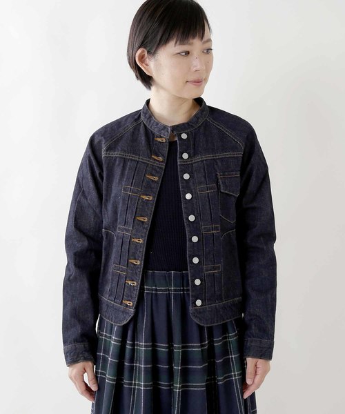 Si-Si-Si（スースースー）の「「Si-Si-Si / スースースー」デニムバンドカラージャケット（デニムジャケット・レディース・ワンウォッシュ・38/36/40）」の13枚目の写真