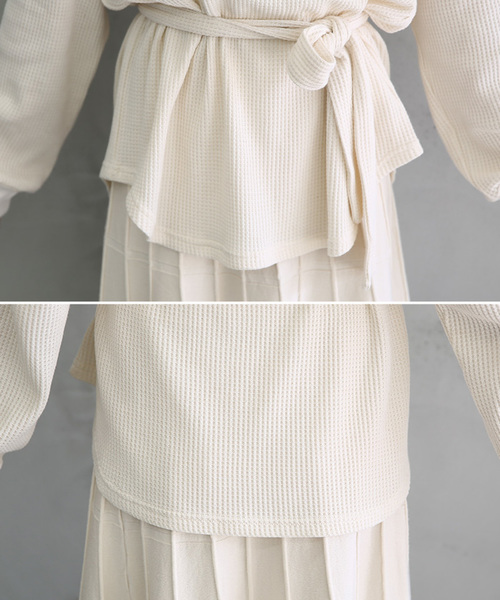 select MOCA（セレクトモカ）の「サーマルベルトセットトップス（Tシャツ/カットソー・レディース・ブラウン/グレー/アイボリー・FREE）」の12枚目の写真