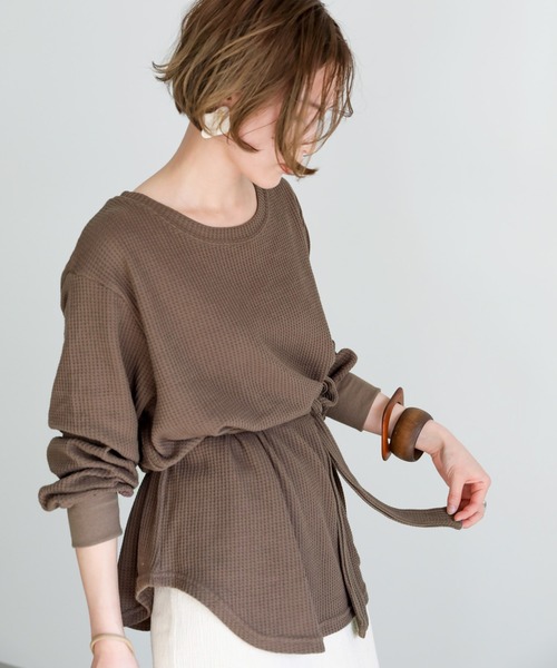 select MOCA（セレクトモカ）の「サーマルベルトセットトップス（Tシャツ/カットソー・レディース・ブラウン/グレー/アイボリー・FREE）」の18枚目の写真