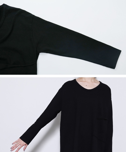 reca(レカ)の「ビッグシルエットポケットデザインスリットカットソー(Tシャツ/カットソー・レディース・オフホワイト/ブラック/オレンジ系その他・FREE)」の8枚目の写真