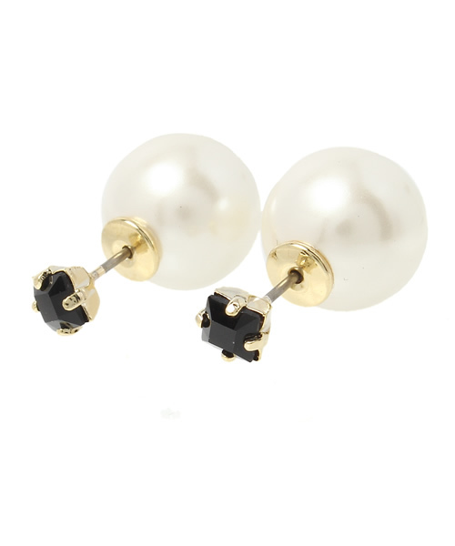 PAPILLONNER（パピヨネ）の「SPキャッチ（ピアス（両耳用）・レディース・ホワイト/ブラック・FREE）」の2枚目の写真