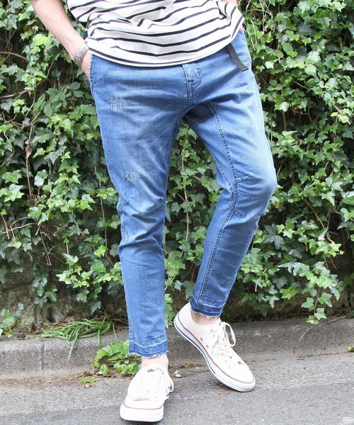 coen（コーエン）の「【WEB限定】ストレッチスーパースキニーデニムクライミングアンクルパンツ（デニムパンツ・メンズ・コバルトブルー・X-LARGE/SMALL/MEDIUM/LARGE）」の3枚目の写真