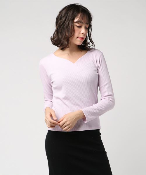 one way（ワンウェイ）の「ハートヤマナリテレコTOPS（Tシャツ/カットソー・レディース・ホワイト/ライトブルー/ブラック/ラベンダー/ブラック系その他・FREE）」の5枚目の写真