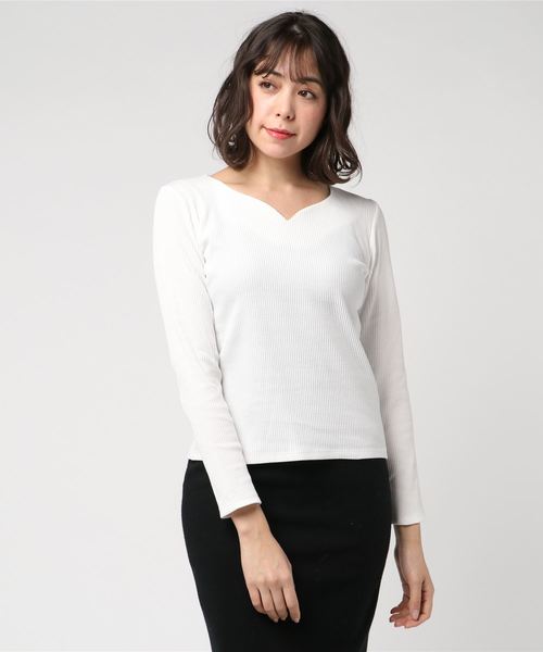 one way（ワンウェイ）の「ハートヤマナリテレコTOPS（Tシャツ/カットソー・レディース・ホワイト/ライトブルー/ブラック/ラベンダー/ブラック系その他・FREE）」の2枚目の写真