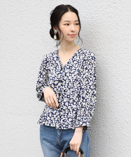 SHIPS for women - SHIPS for women フラワージャカードタックブラウス◇ SHIPS（シップス）の「フラワージャカードタックブラウス