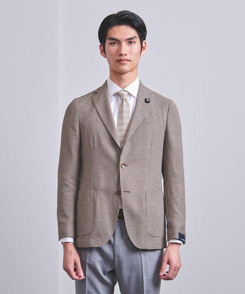 LARDINI（ラルディーニ）の「＜LARDINI（ラルディーニ）＞ソフト チェック 3B ジャケット（テーラードジャケット・メンズ・ベージュ・42/44/52/48/50/46）」の3枚目の写真