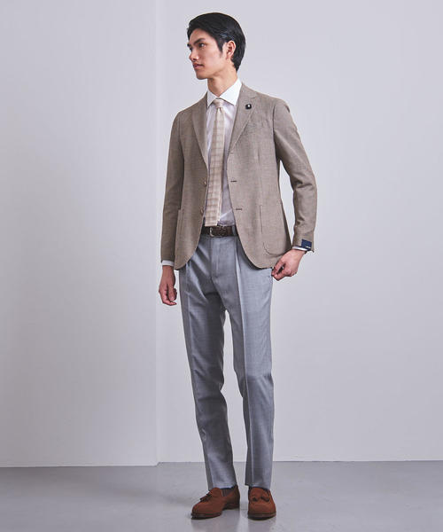 LARDINI（ラルディーニ）の「＜LARDINI（ラルディーニ）＞ソフト チェック 3B ジャケット（テーラードジャケット・メンズ・ベージュ・42/44/52/48/50/46）」の5枚目の写真