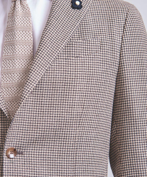 LARDINI（ラルディーニ）の「＜LARDINI（ラルディーニ）＞ソフト チェック 3B ジャケット（テーラードジャケット・メンズ・ベージュ・42/44/52/48/50/46）」の9枚目の写真