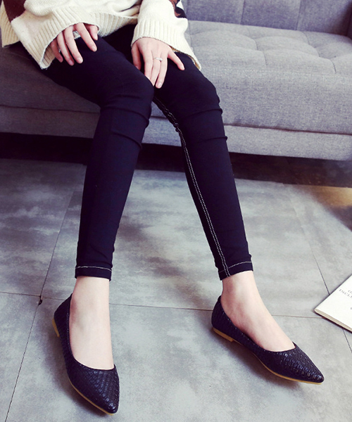 一度着用のみ超美品♡完売サイズ♡フラットパンプス♡22cm c.u.l】パイソン型押し レオパード ヒョウ柄 フラットシューズ