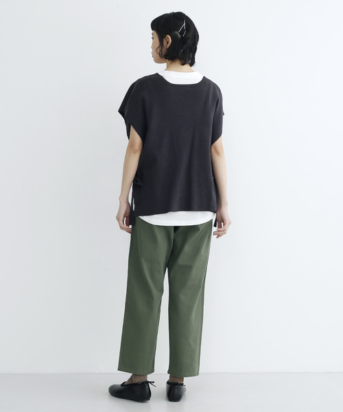 MERLOT IKYU（メルローイキュウ）の「サイドリボンニットベスト2988（ベスト・レディース・ベージュ/チャコールグレー/イエロー・FREE）」の5枚目の写真