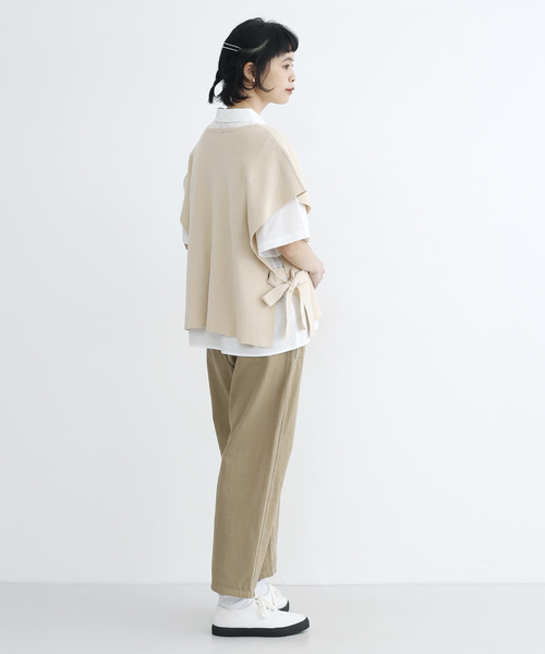 MERLOT IKYU（メルローイキュウ）の「サイドリボンニットベスト2988（ベスト・レディース・ベージュ/チャコールグレー/イエロー・FREE）」の8枚目の写真