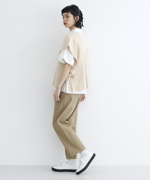 MERLOT IKYU（メルローイキュウ）の「サイドリボンニットベスト2988（ベスト・レディース・ベージュ/チャコールグレー/イエロー・FREE）」の9枚目の写真