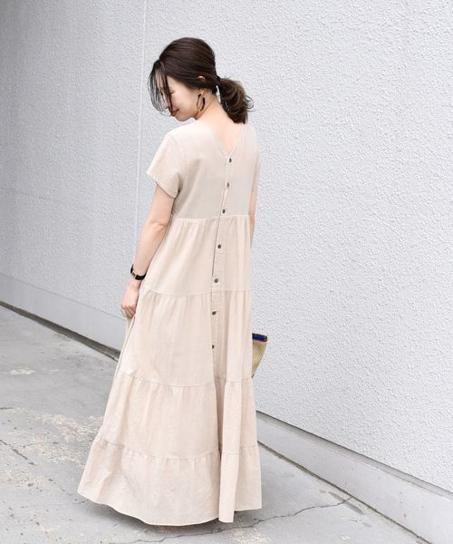 SHIPS（シップス）の「ヨウリュウティアード2WAYワンピース◇（ワンピース・レディース・ブラック/ベージュ/グリーン・ONE SIZE）」の10枚目の写真