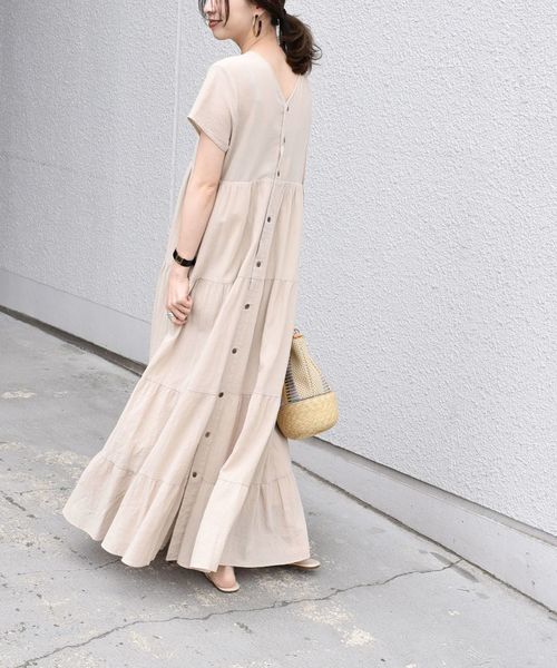 SHIPS（シップス）の「ヨウリュウティアード2WAYワンピース◇（ワンピース・レディース・ブラック/ベージュ/グリーン・ONE SIZE）」の11枚目の写真