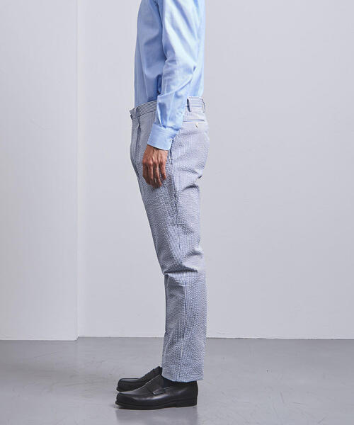 UNITED ARROWS（ユナイテッドアローズ）の「＜UNITED ARROWS＞ シアサッカー ストライプ １プリーツ パンツ（その他パンツ・メンズ・ネイビー・44/46/48/50/52/54/42）」の5枚目の写真