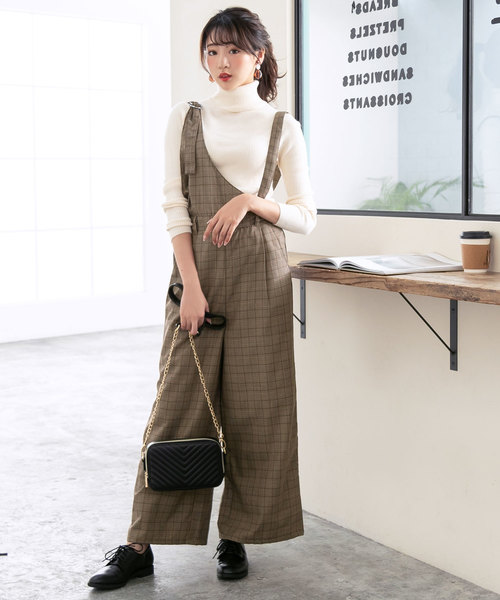 夢展望（ユメテンボウ）の「２ＷＡＹワンショルダーワイドパンツオールインワン（つなぎ/オールインワン・レディース・ブラック系その他/ブラウン系その他・MEDIUM/LARGE）」の9枚目の写真