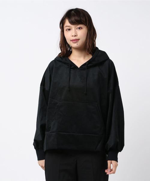 STYLEBLOCK（スタイルブロック）の「カットコーデュロイサイドスリットパーカー（パーカー・レディース・ブラック/ベージュ/グレー/アイボリー・M）」の3枚目の写真