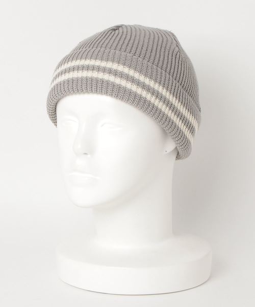 JABURO（ジャブロー）の「JABURO コットン&アクリル 2本ライン入りショートニットキャップ（ニットキャップ/ビーニー・メンズ・ホワイト系その他/ブラック系その他/グレー系その他/ブラウン系その他/ベージュ系その他/ブルー系その他/レッド系その他・FREE）」の13枚目の写真