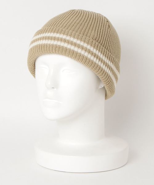 JABURO（ジャブロー）の「JABURO コットン&アクリル 2本ライン入りショートニットキャップ（ニットキャップ/ビーニー・メンズ・ホワイト系その他/ブラック系その他/グレー系その他/ブラウン系その他/ベージュ系その他/ブルー系その他/レッド系その他・FREE）」の15枚目の写真