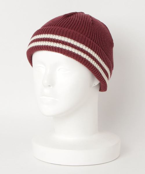 JABURO（ジャブロー）の「JABURO コットン&アクリル 2本ライン入りショートニットキャップ（ニットキャップ/ビーニー・メンズ・ホワイト系その他/ブラック系その他/グレー系その他/ブラウン系その他/ベージュ系その他/ブルー系その他/レッド系その他・FREE）」の17枚目の写真