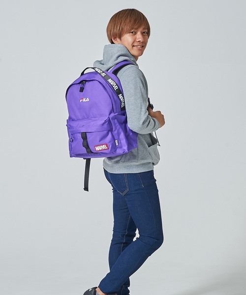MARVEL（マーベル）の「【FILA MARVEL/フィラマーベル】FILA MARVEL コラボ ロゴテープ リュック（バックパック/リュック・レディース・ホワイト/ブラック/パープル/レッド・FREE）」の13枚目の写真