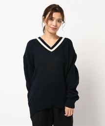 深Vネックニットプルオーバー　＊