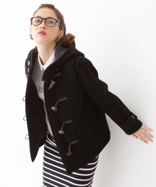 Another Edition（アナザーエディション）の「AE W-FACE SHORT DFL（ダッフルコート・レディース・オフホワイト/ブラック/ベージュ・MEDIUM/SMALL）」の2枚目の写真