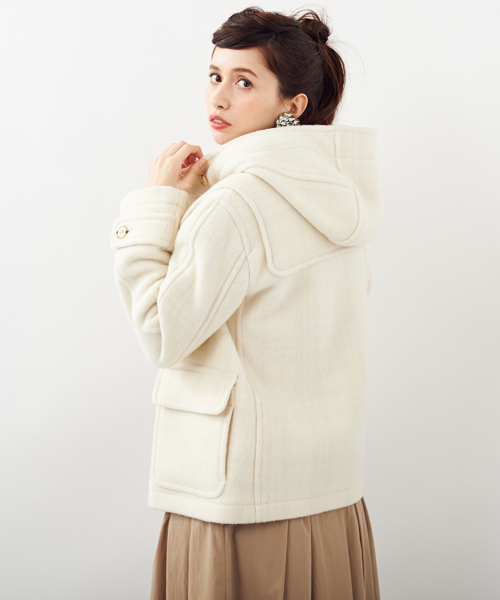 Another Edition（アナザーエディション）の「AE W-FACE SHORT DFL（ダッフルコート・レディース・オフホワイト/ブラック/ベージュ・MEDIUM/SMALL）」の13枚目の写真