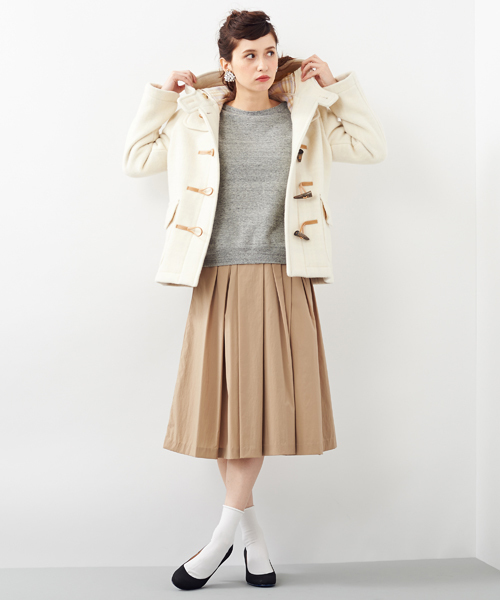 Another Edition（アナザーエディション）の「AE W-FACE SHORT DFL（ダッフルコート・レディース・オフホワイト/ブラック/ベージュ・MEDIUM/SMALL）」の16枚目の写真