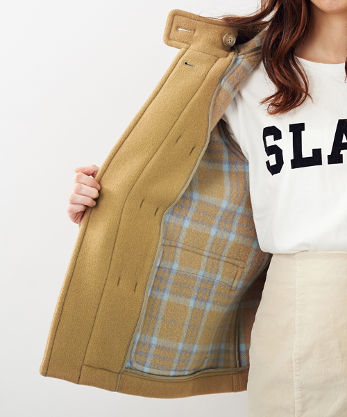 Another Edition（アナザーエディション）の「AE W-FACE SHORT DFL（ダッフルコート・レディース・オフホワイト/ブラック/ベージュ・MEDIUM/SMALL）」の4枚目の写真