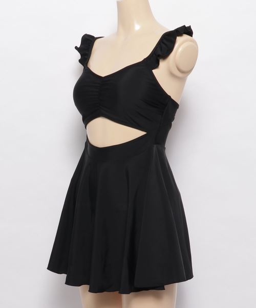 nala ブラック ワンピース水着 ２点セット セール】ショーツ付ワンピース水着 2点セット（水着）｜Lace