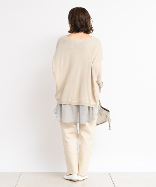 DouDou（ドゥドゥ）の「サイドスリットシアーシャツ（シャツ/ブラウス・レディース・ホワイト/モスグリーン・FREE）」の18枚目の写真