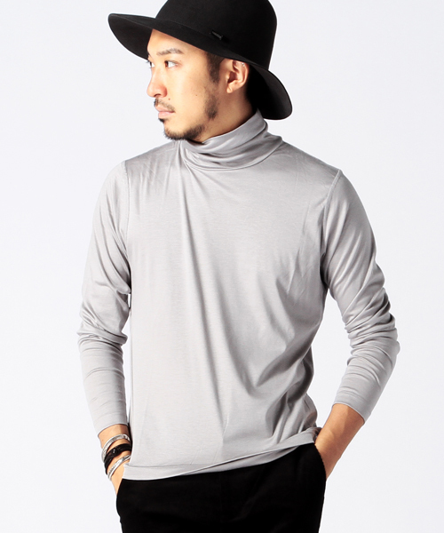 BEAMS（ビームス）の「◎BEAMS / スムースタートルネック（Tシャツ/カットソー・メンズ・ホワイト/ブラック/グレー・MEDIUM/SMALL/LARGE）」の3枚目の写真