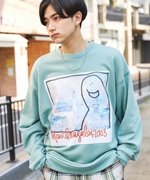 Mark Gonzales/マークゴンザレス MONO-MART別注 背面プリント ビッグシルエット プルオーバースウェット