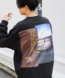 Mark Gonzales/マークゴンザレス MONO-MART別注 背面プリント ビッグシルエット プルオーバースウェット