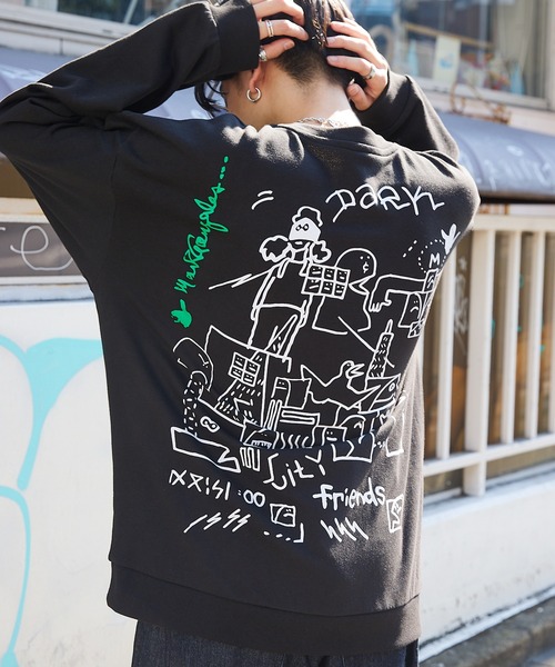Mark Gonzales(マーク・ゴンザレス)の「Mark Gonzales/マークゴンザレス MONO-MART別注 背面プリント ビッグシルエット プルオーバースウェット(スウェット・メンズ・ホワイト系その他/ブラック系その他/ベージュ系その他/グリーン系その他/ホワイト系その他2/ホワイト系その他3/ブラック系その他2/ブラック系その他3/ベージュ系その他2/ベージュ系その他3/グリーン系その他2/グリーン系その他3・FREE)」の6枚目の写真