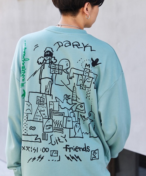 Mark Gonzales(マーク・ゴンザレス)の「Mark Gonzales/マークゴンザレス MONO-MART別注 背面プリント ビッグシルエット プルオーバースウェット(スウェット・メンズ・ホワイト系その他/ブラック系その他/ベージュ系その他/グリーン系その他/ホワイト系その他2/ホワイト系その他3/ブラック系その他2/ブラック系その他3/ベージュ系その他2/ベージュ系その他3/グリーン系その他2/グリーン系その他3・FREE)」の12枚目の写真