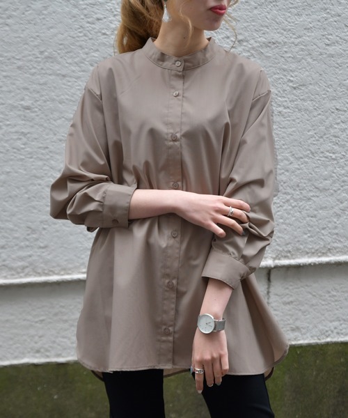 Ambre Neige（アンブルネージュ）の「バンドカラーシャツ／【WEB/EC限商品定商品】（シャツ/ブラウス・レディース・オフホワイト/グレー系その他・FREE）」の6枚目の写真