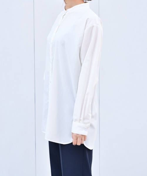 Ambre Neige（アンブルネージュ）の「バンドカラーシャツ／【WEB/EC限商品定商品】（シャツ/ブラウス・レディース・オフホワイト/グレー系その他・FREE）」の12枚目の写真