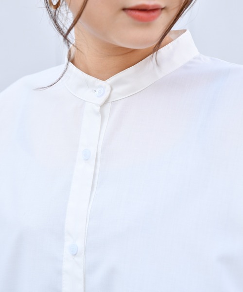 Ambre Neige（アンブルネージュ）の「バンドカラーシャツ／【WEB/EC限商品定商品】（シャツ/ブラウス・レディース・オフホワイト/グレー系その他・FREE）」の10枚目の写真
