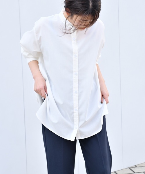 Ambre Neige（アンブルネージュ）の「バンドカラーシャツ／【WEB/EC限商品定商品】（シャツ/ブラウス・レディース・オフホワイト/グレー系その他・FREE）」の13枚目の写真
